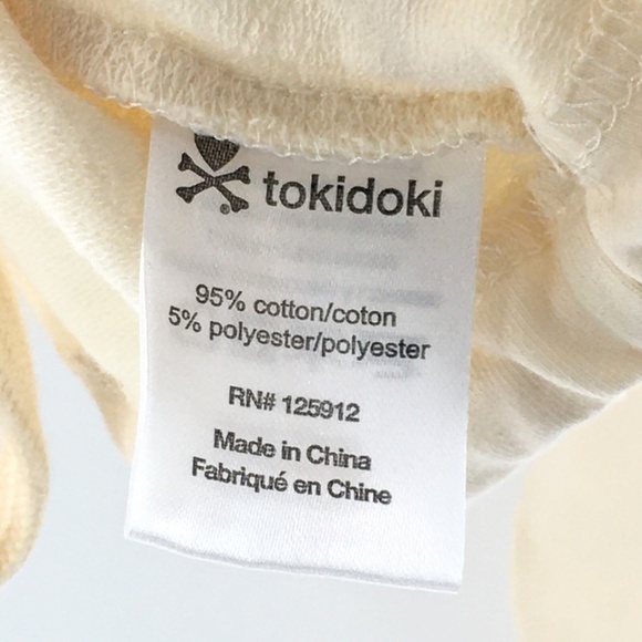 Tokidoki Women Sweatshirt Tokimeki Unicorno Cropped Drawstring Ivory Sz 3XL - Picture 11 of 11